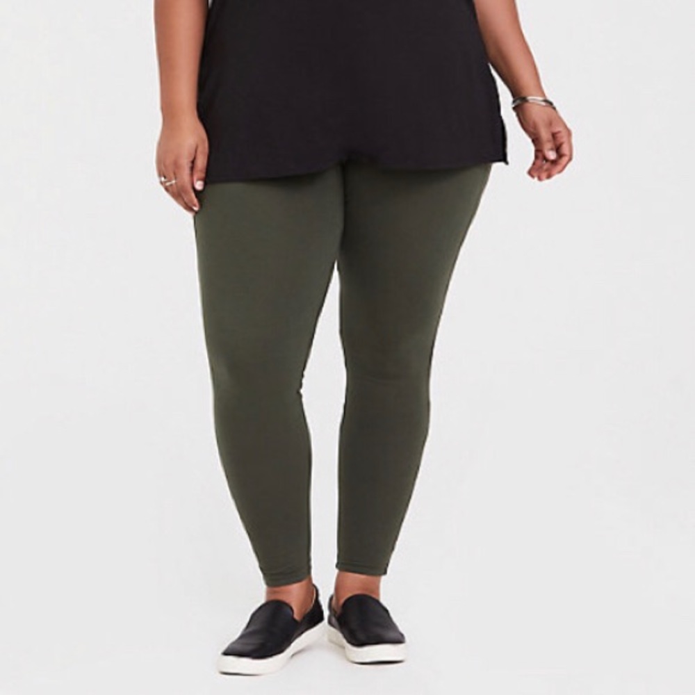 Olive green Torrid full length leggings